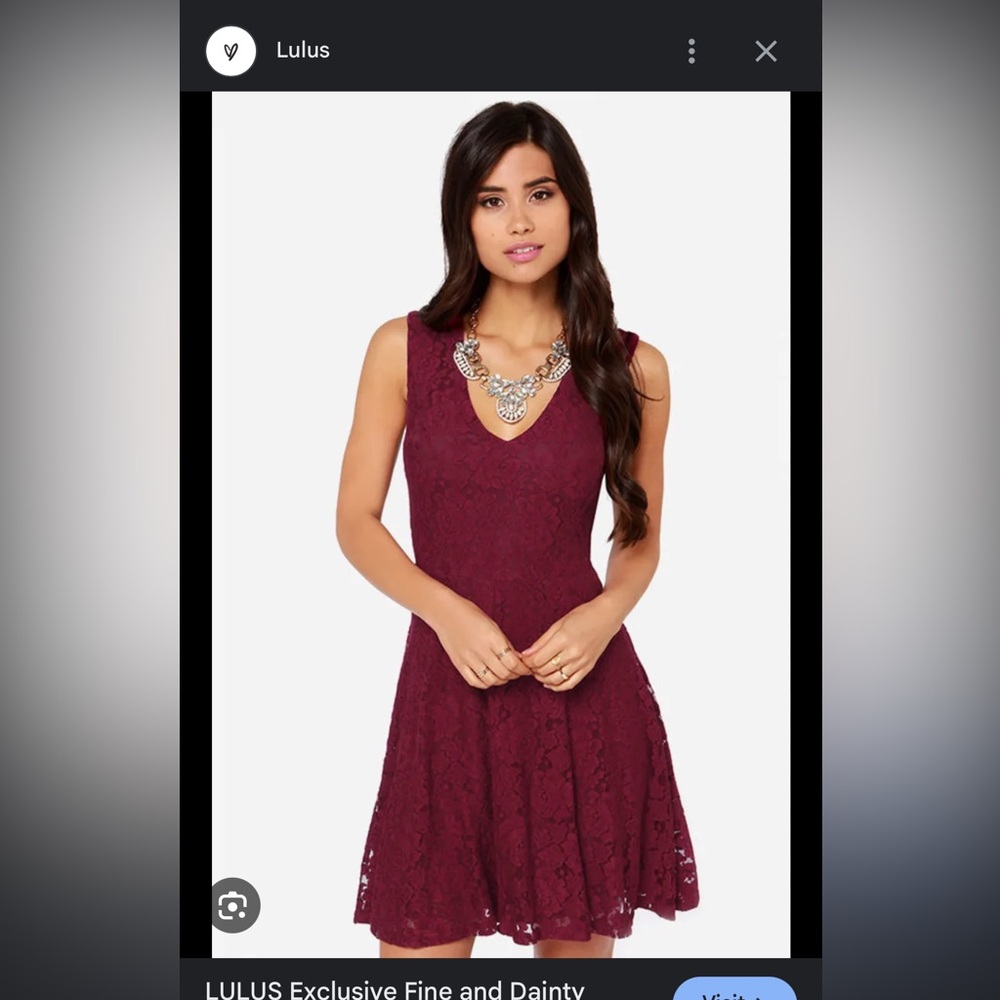 LULUS Sleeveless Burgundy Lace Dress